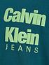  image of calvin-klein-jeans-boys-mini-blown-up-logo-short-sleeve-t-shirt-atlantic-deep-dark-green