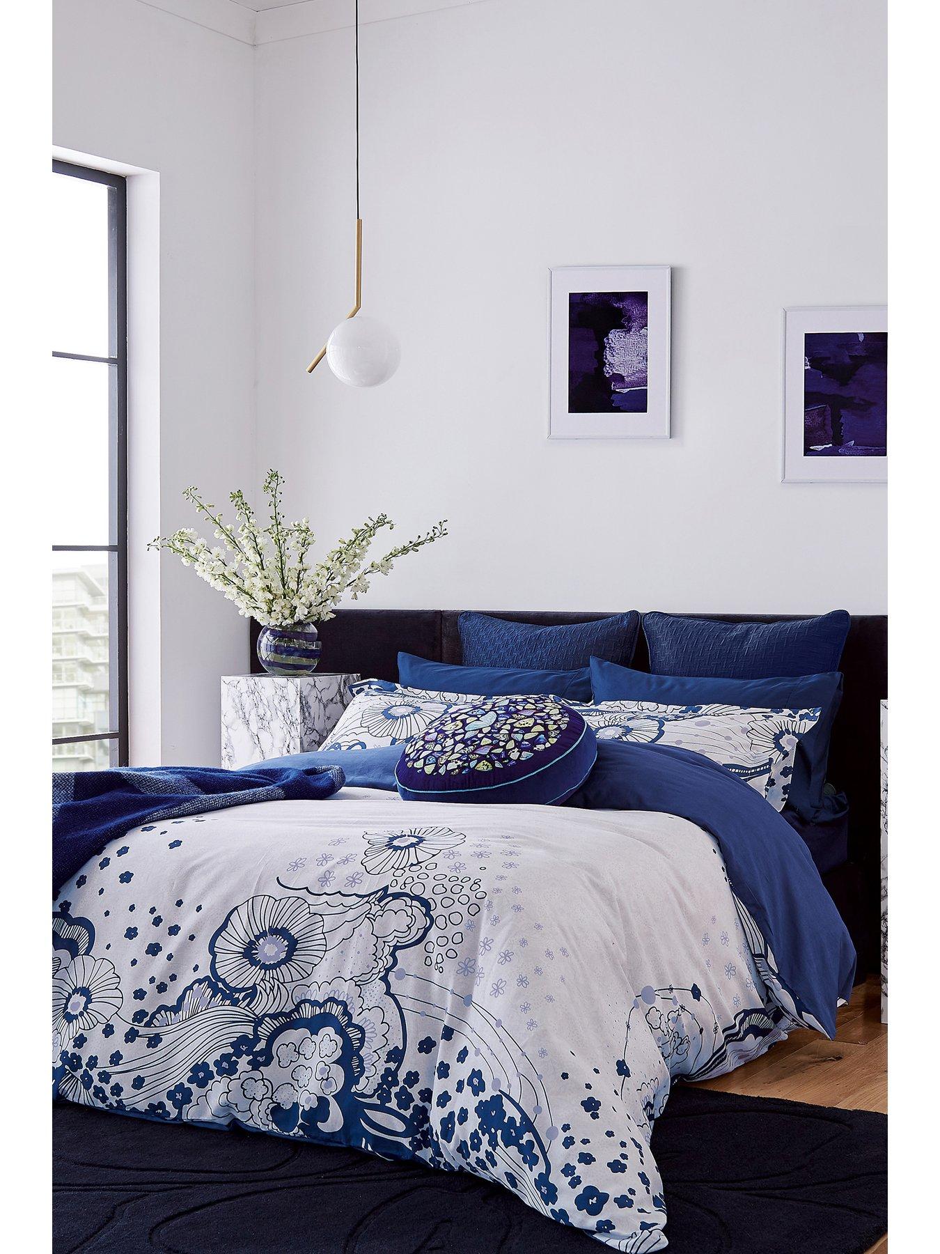 Ted Baker Swirl Floral 100 Cotton Percale 220 Thread Count Duvet Cover