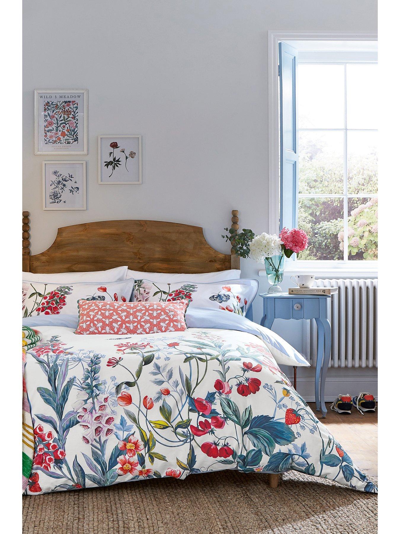 undefined Permaculture Border 100% Cotton Percale Duvet Cover Set