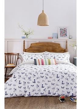 Product photograph of Joules Playful Dogs Duvet Cover Set - Navy from very.co.uk