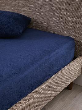Product photograph of Everyday Teddy Fleece Fitted Sheet - Navy from very.co.uk