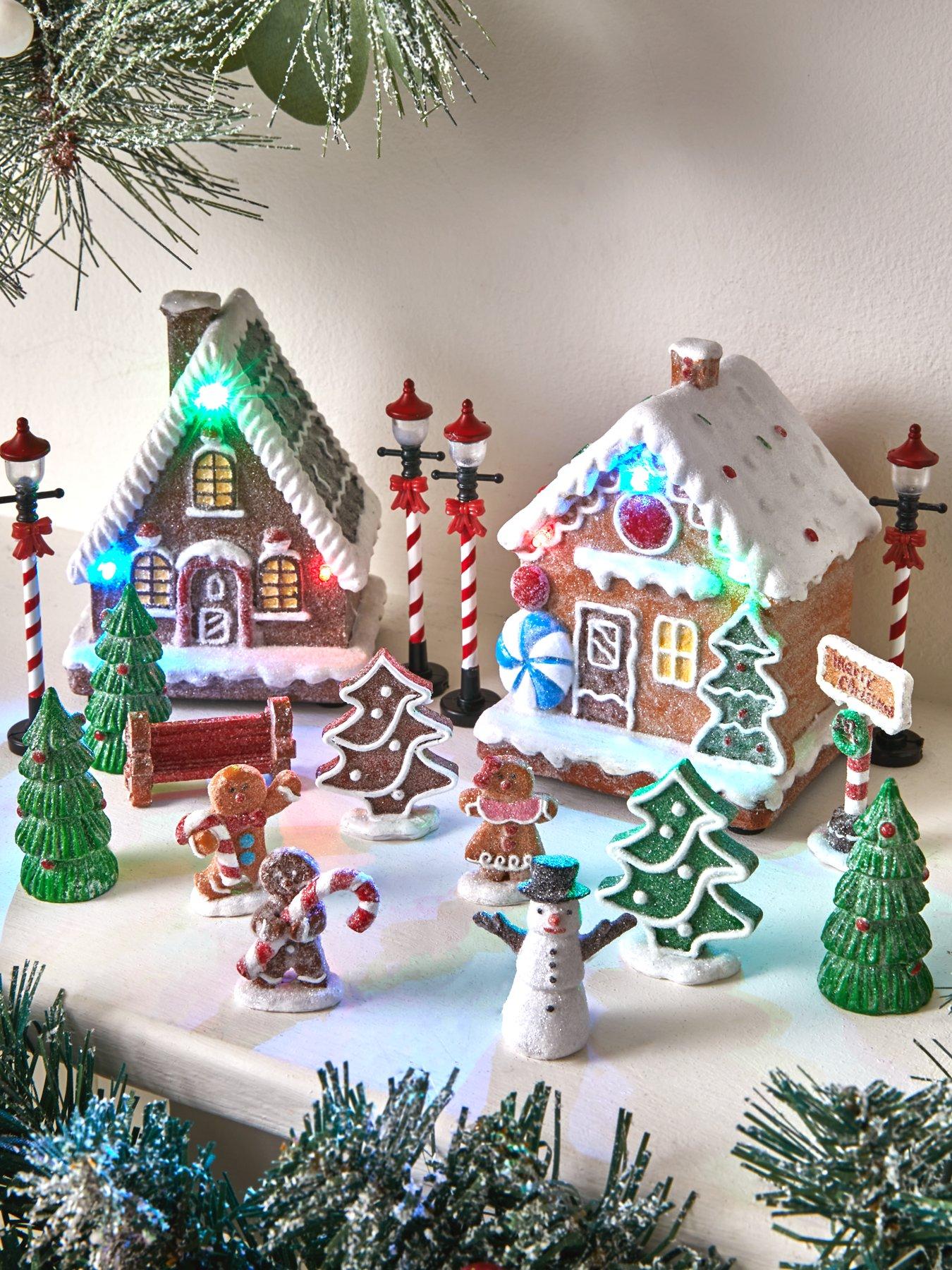 17 Piece Light Up Candy Village Christmas Scene Decoration