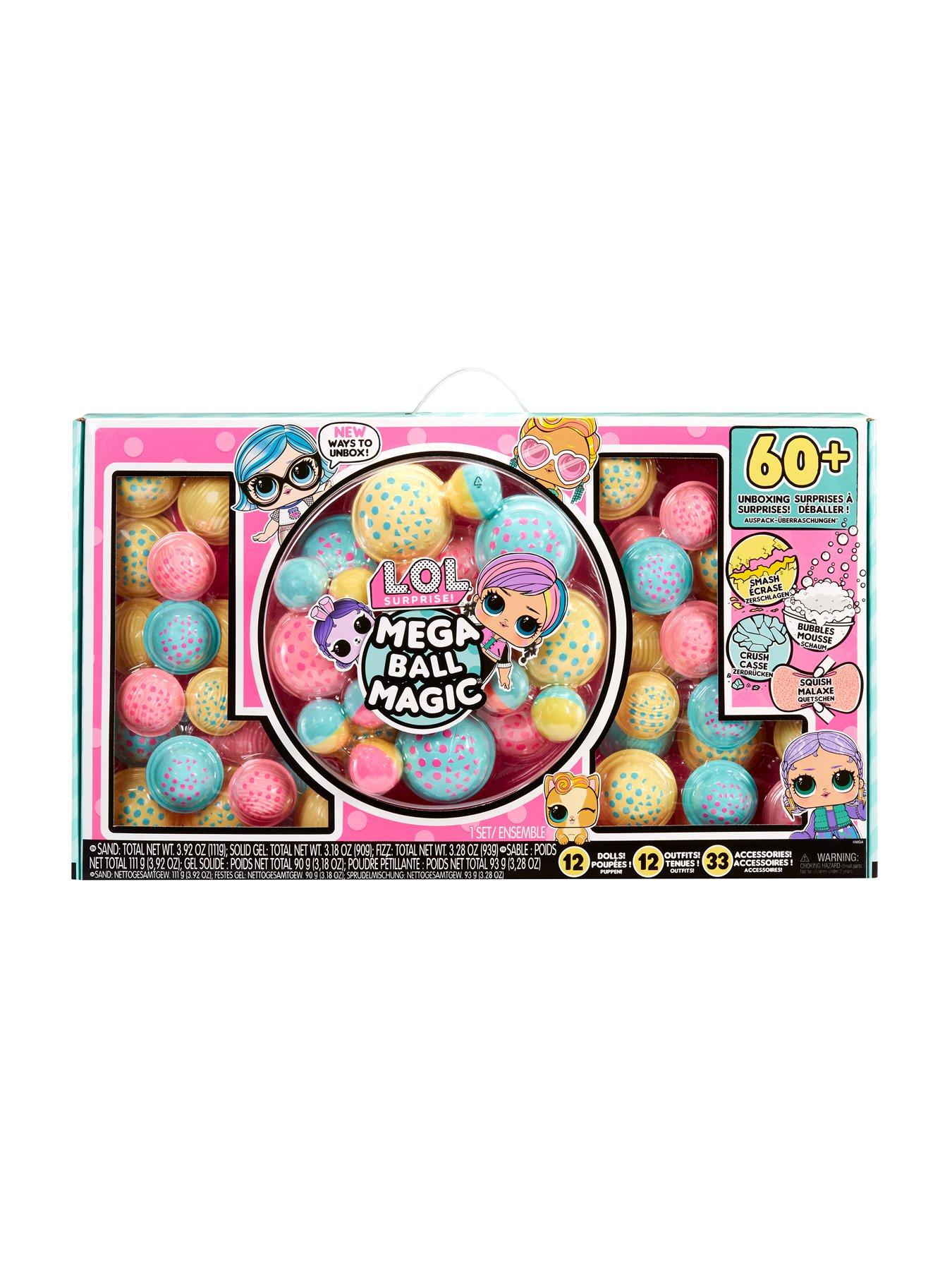  L.O.L. Surprise! Mega Ball Magic - 12 Collectible Dolls, 60+  Surprises, 170 Value, 4 Unboxing Experiences, Squish Sand, Bubbles, Gel  Crush, Shell Smash, Fashions Limited Edition Gift,Girls 3+ : Toys & Games