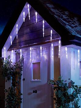 Product photograph of Festive 24 Colour Changing Icicle Outdoor Christmas Lights - White Blue from very.co.uk