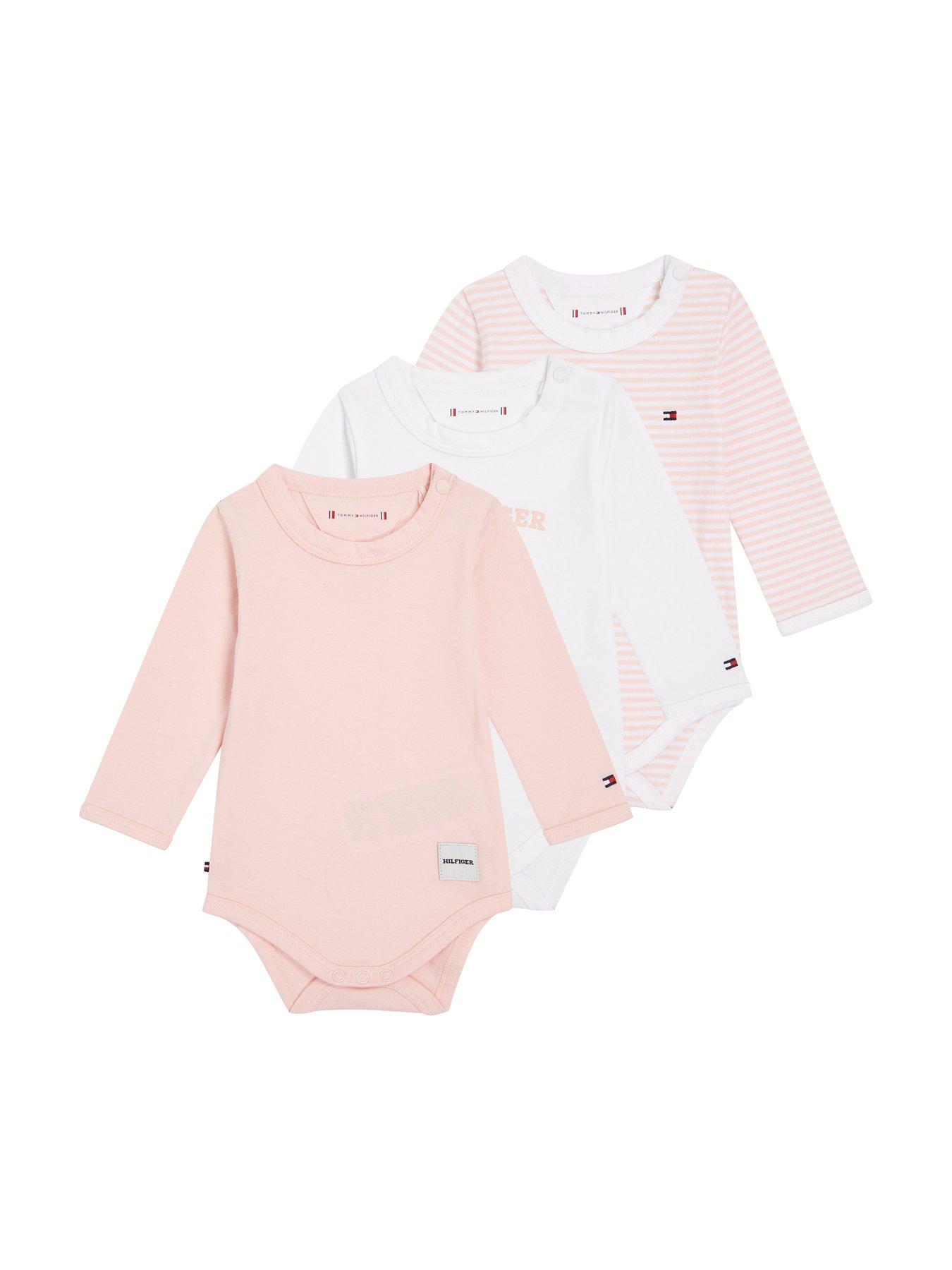 Tommy Hilfiger Baby Girls Body 3 Pack Giftbox Pink Crystal