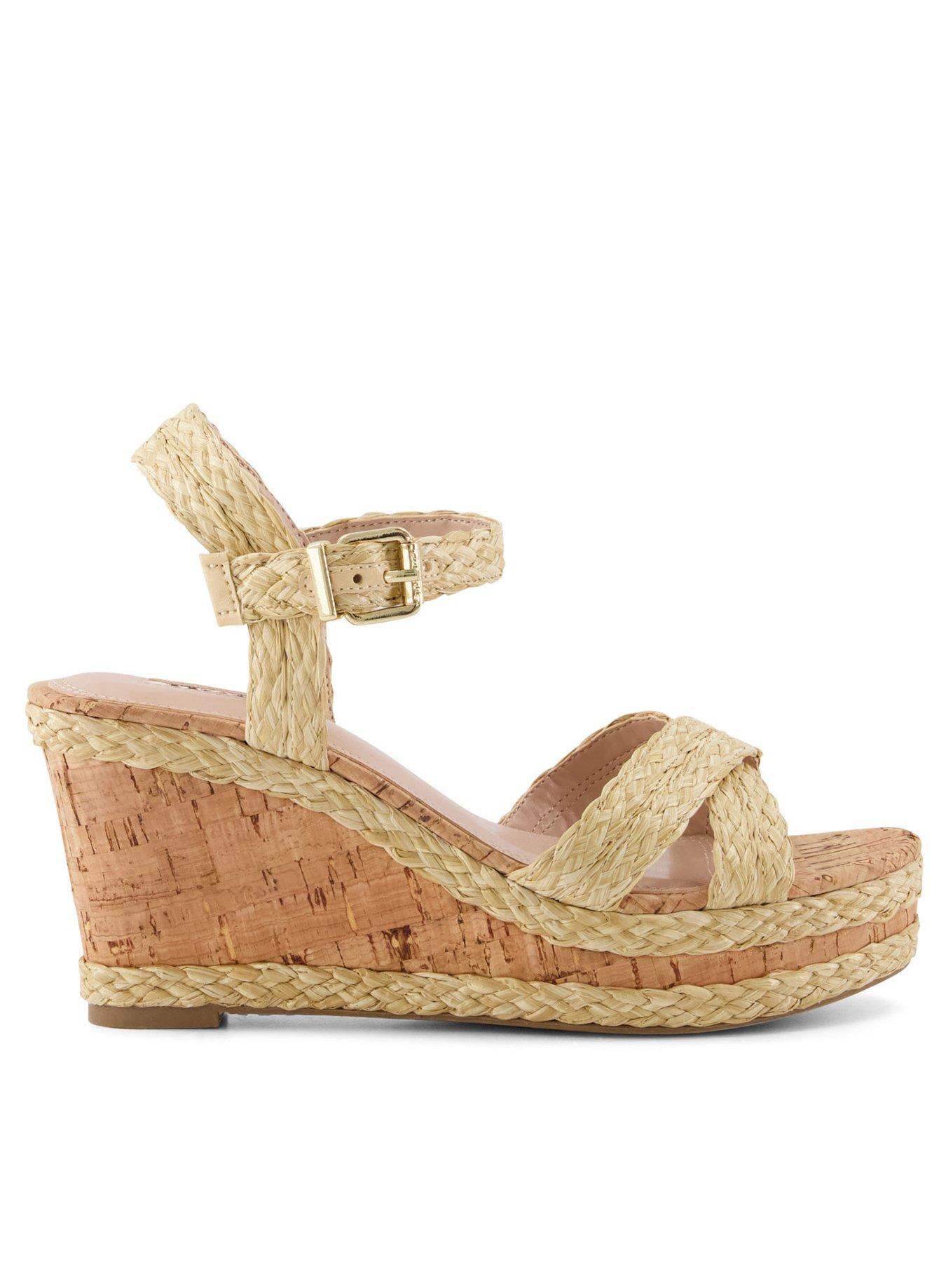 Dune tan wedge on sale sandals