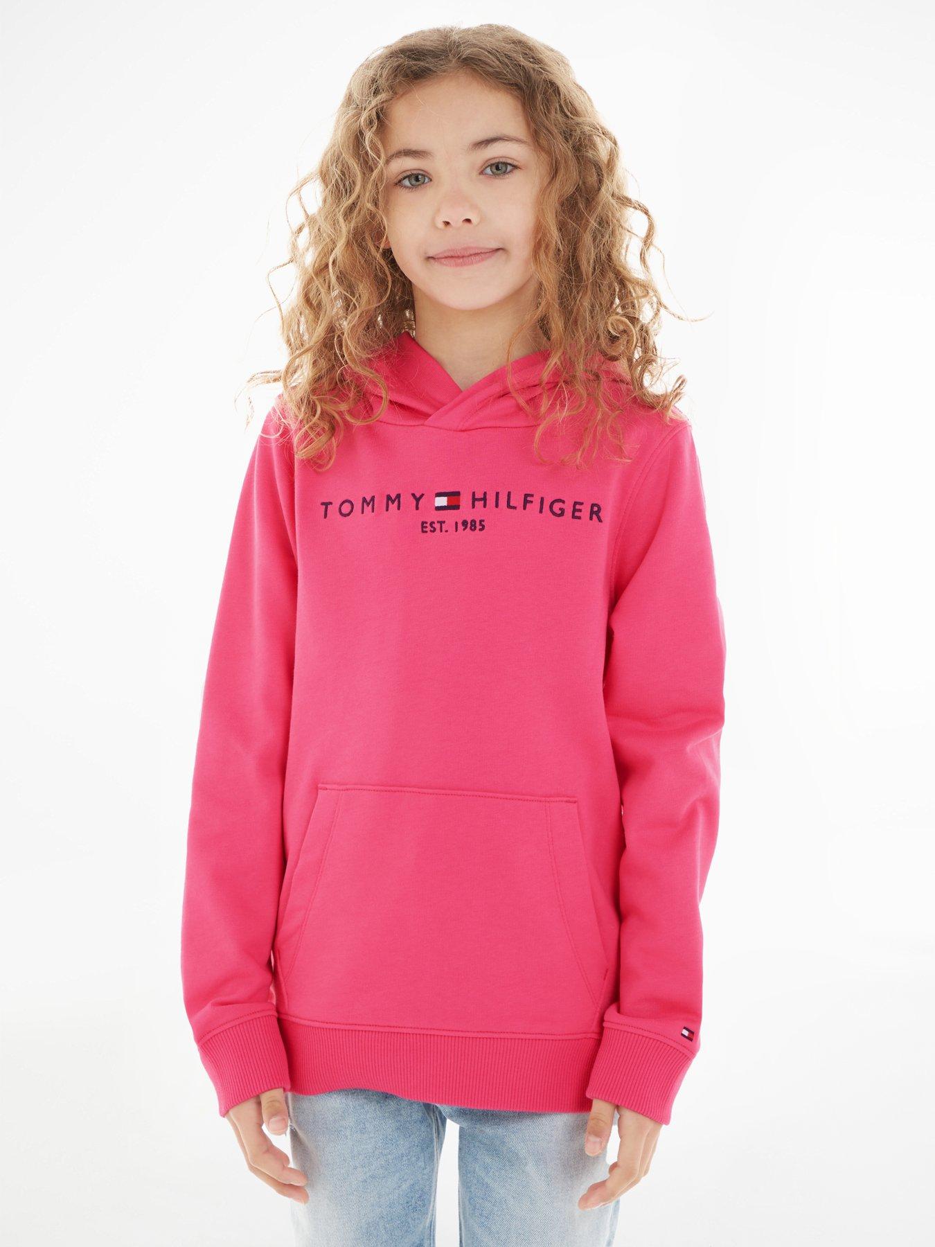 Girls Essential Hoodie Hot Magenta