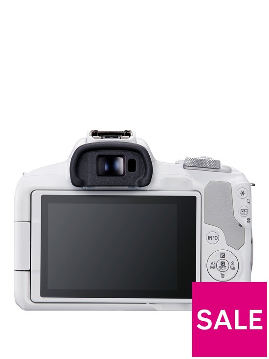 stillFront image of canon-eos-r50-aps-c-mirrorless-camera-inc-rf-s-18-45mm-lens-white