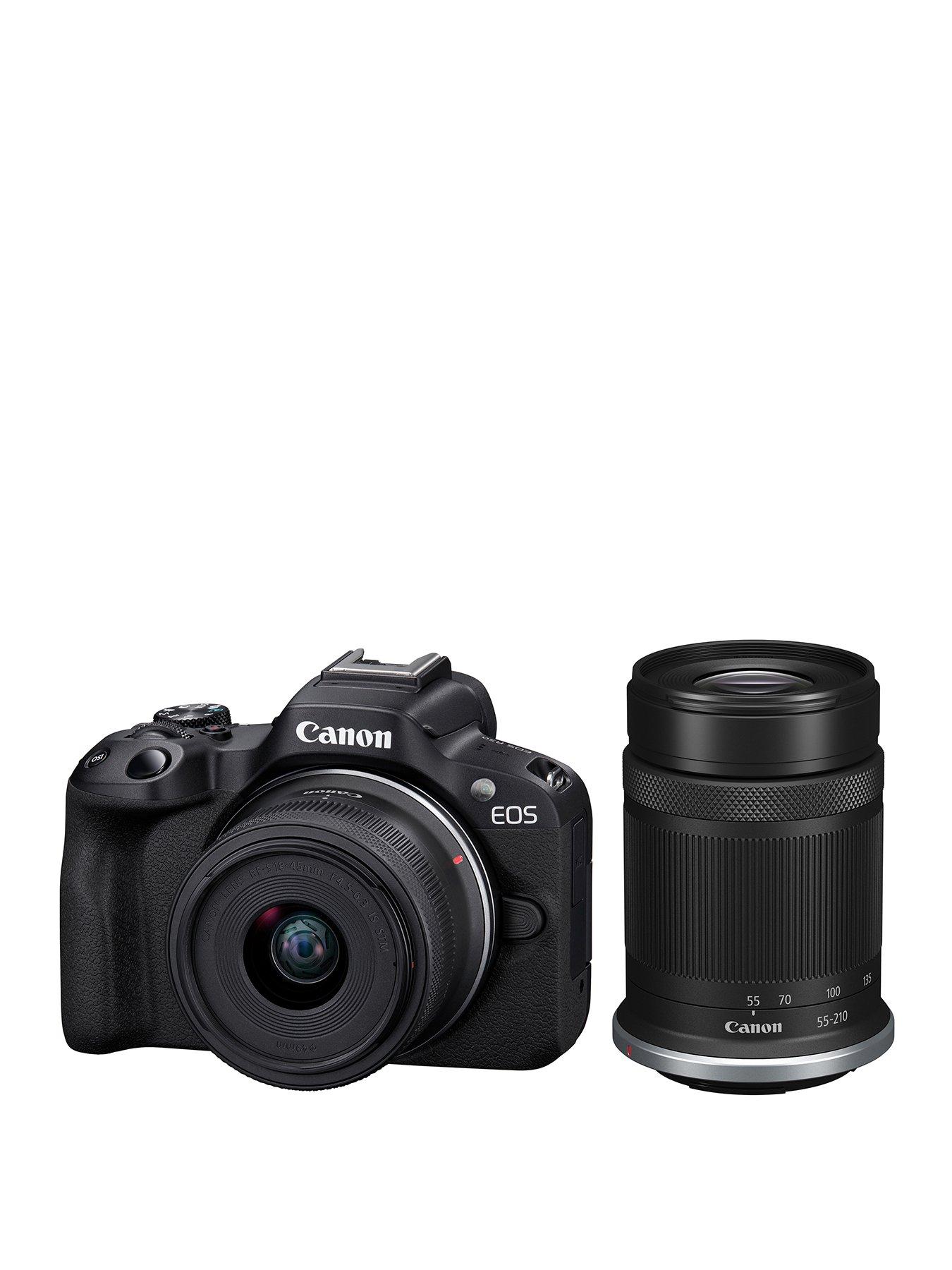 Image of Canon EOS R50 APS-C Mirrorless Camera inc RF-S 18-45mm Lens + RF-S 55-210mm Lens