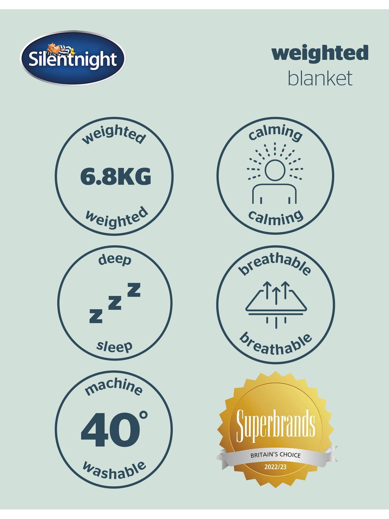 Silentnight Wellbeing Adult 6.8kg Weighted Blanket Grey Very
