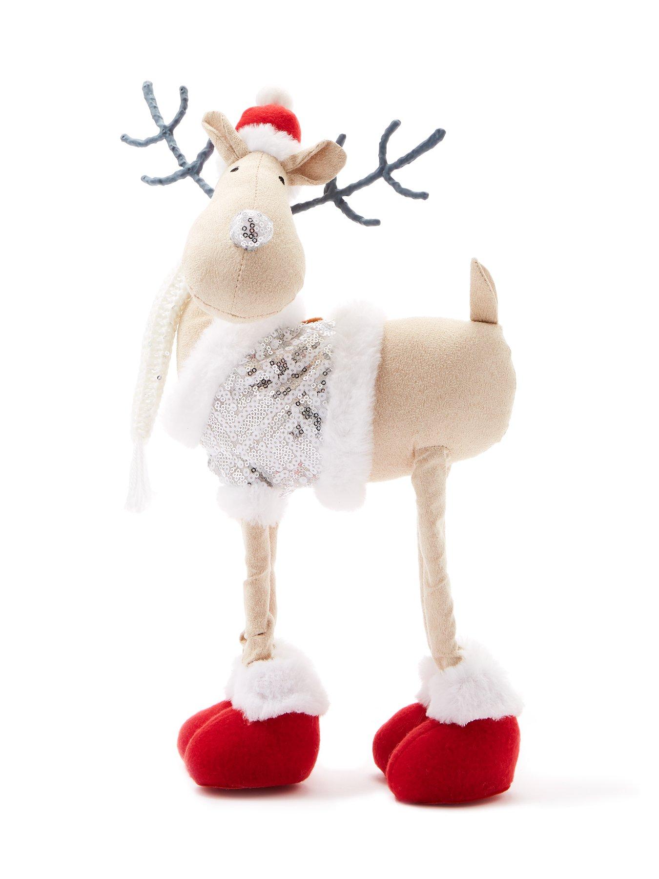Very Home Standing Plush Reindeer Christmas Decoration very.co.uk