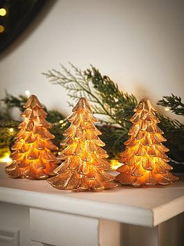 Product photograph of Very Home Set Of 3 Led Tree Candle Christmas Decorations - 11 Cm from very.co.uk