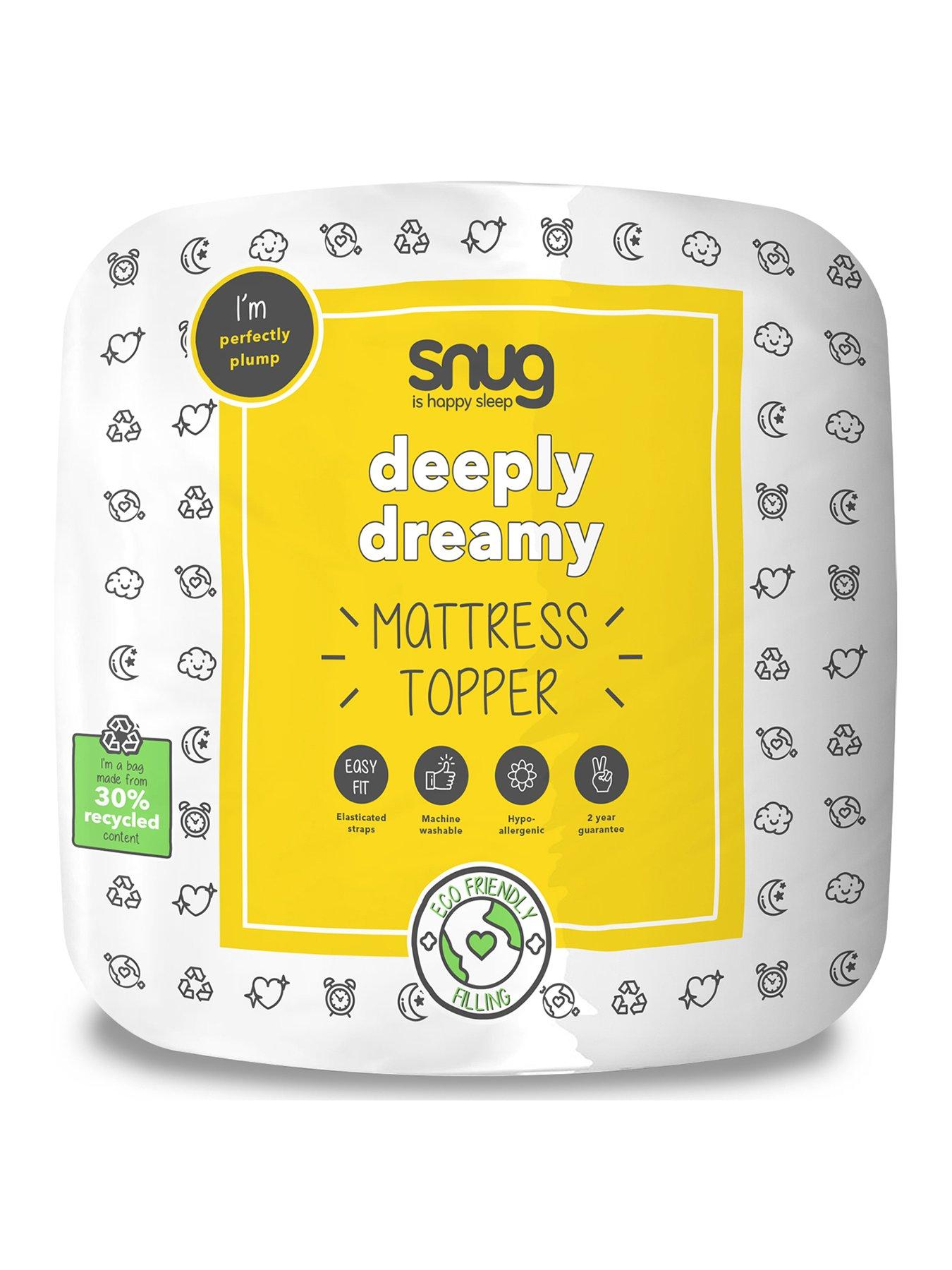 Product photograph of Snug Deeply Dreamy Mattress Topper - White from very.co.uk