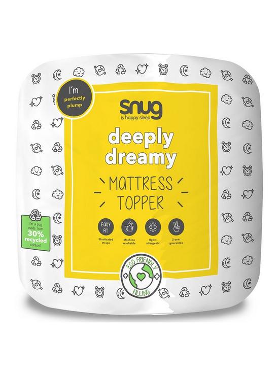 front image of snug-deeply-dreamy-mattress-topper-white