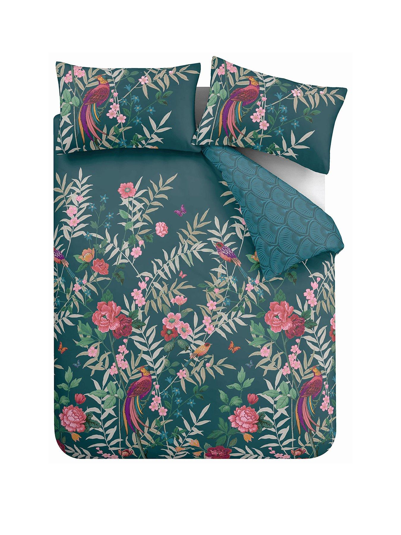 Catherine Lansfield Tropical Floral Birds Duvet Cover Set | very.co.uk