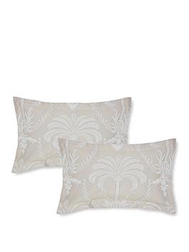 Product photograph of Hyperion Avalon Jacquard Oxford Pillowcase - Natural from very.co.uk
