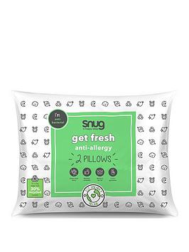 Product photograph of Snug Get Fresh Pillow Pair - White from very.co.uk