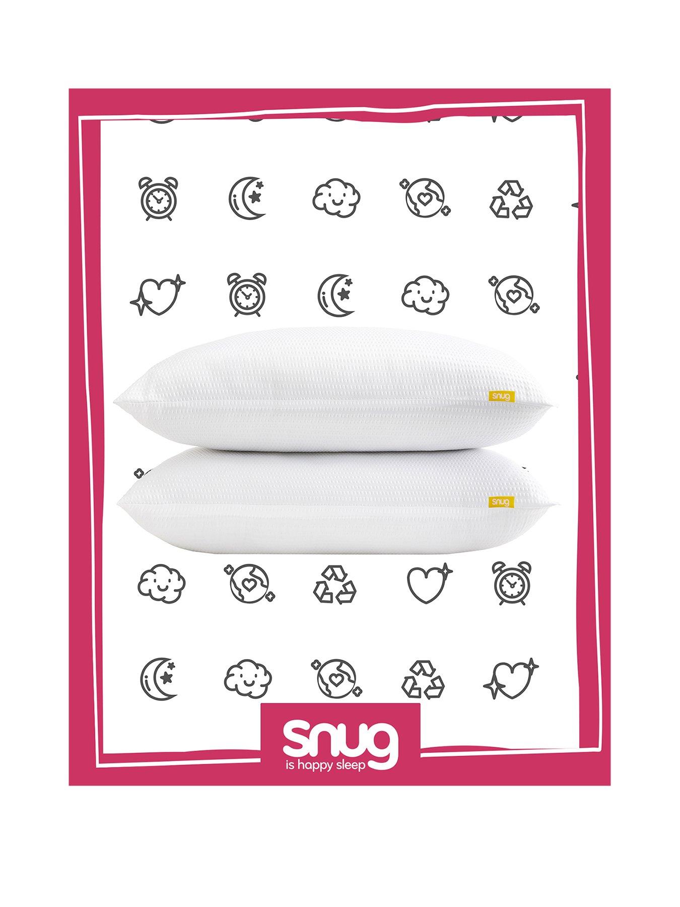 Product photograph of Snug Blissful Bedtime Pillow Pair - White from very.co.uk