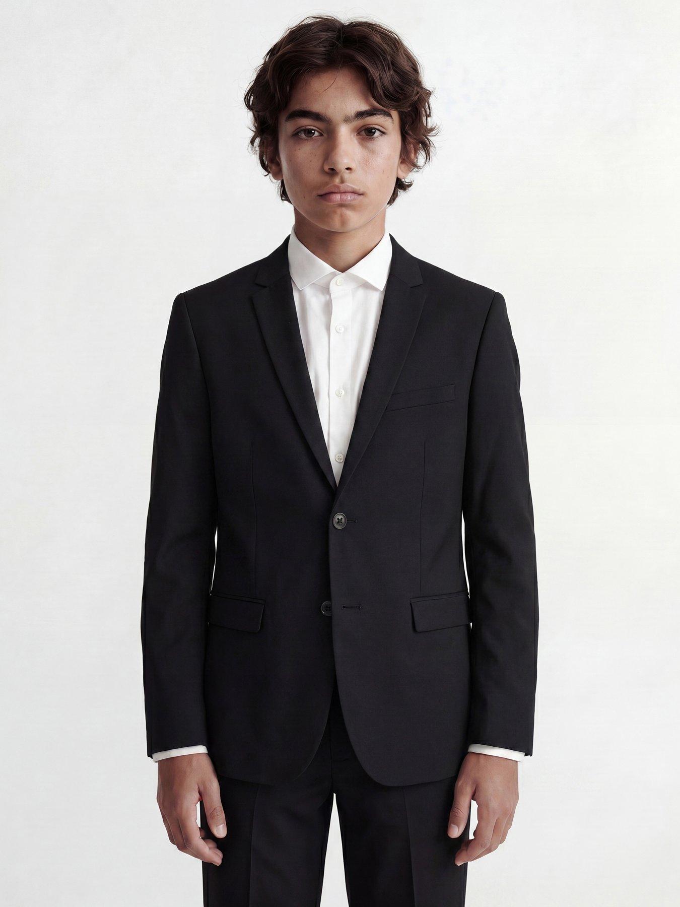 Jack & Jones Junior Boys Black Kids' Solar Blazer In Polyester, Size 9Y - Image 3