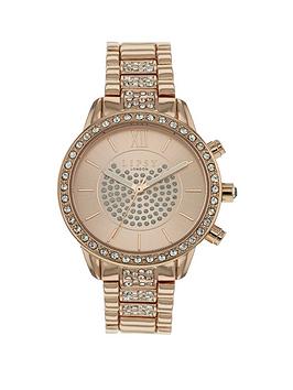 lipsy rose gold bracelet watch with rose gold dial