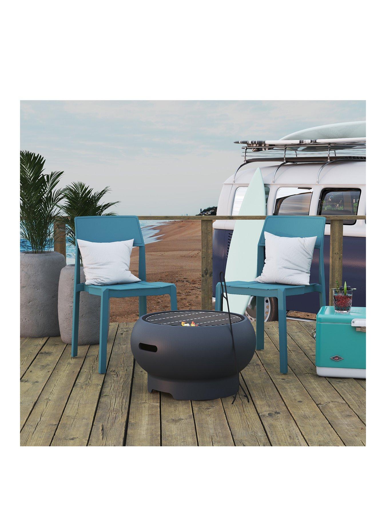 Product photograph of Novogratz Asher 22-inch Fire Pit - Dark Grey from very.co.uk