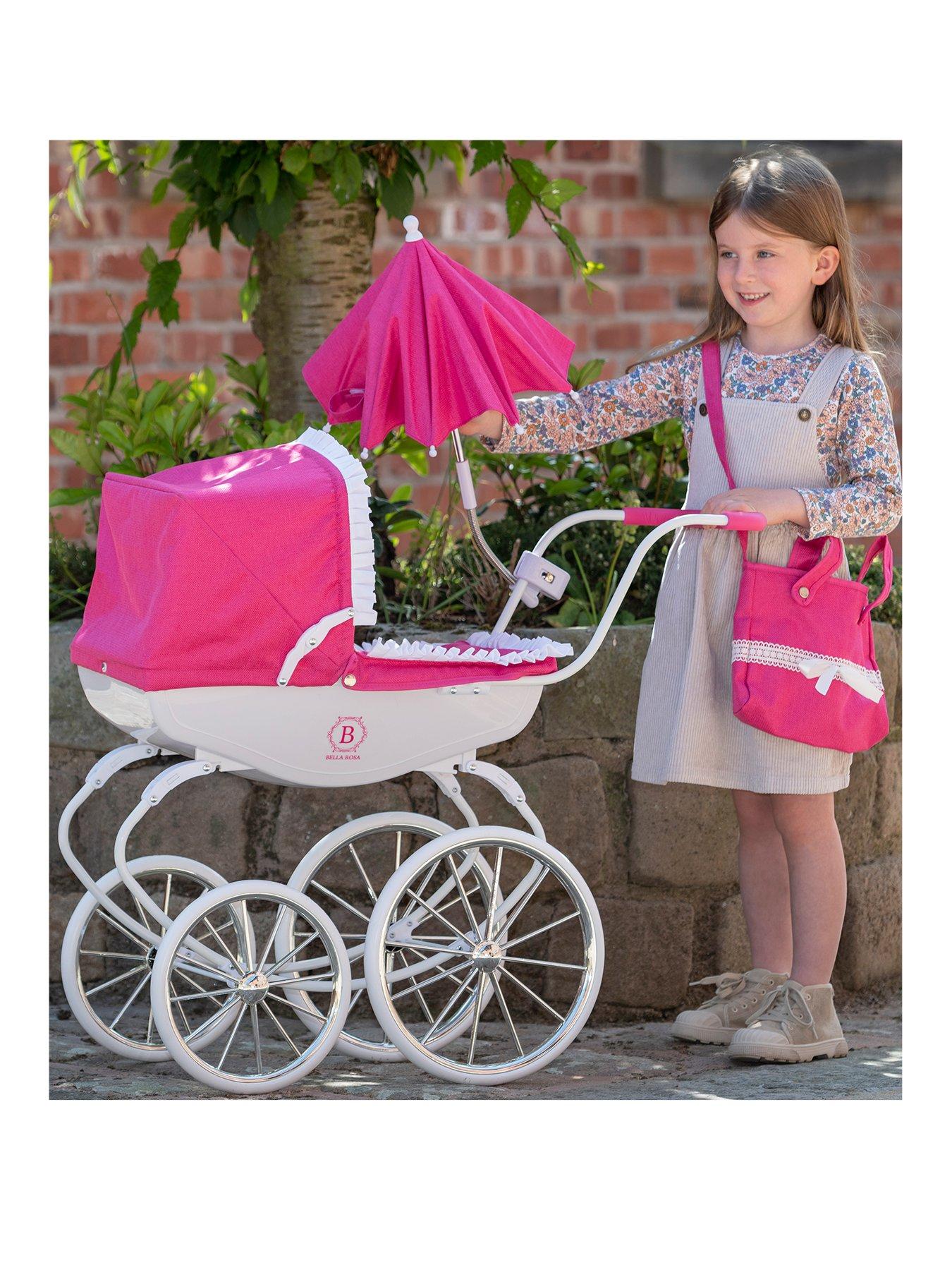 Carriage Doll Pram Bundle Raspberry