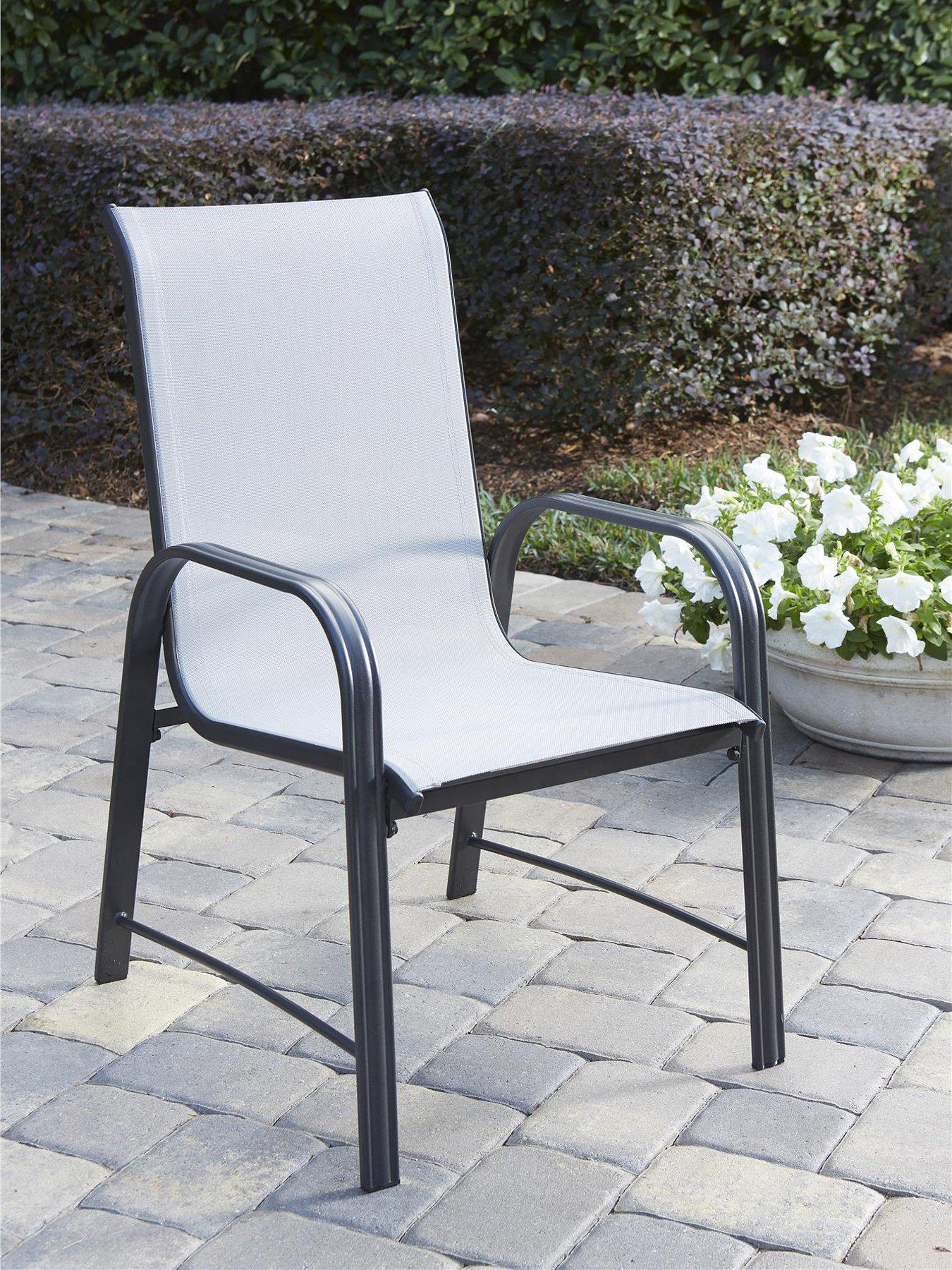 Product photograph of Paloma Patio Dining Chairs 6-pack - Light Grey from very.co.uk