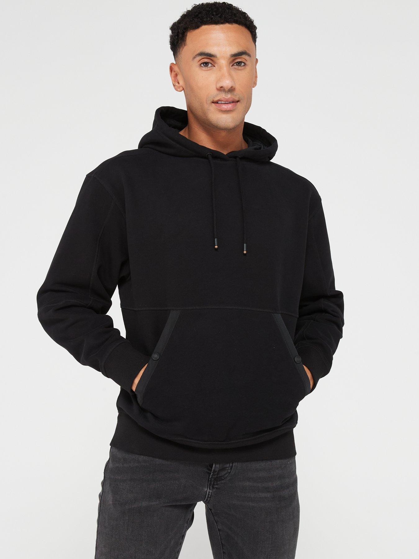 Men's Black Hoodies & Sweatshirts | Zip Up Hoodie | Very.co.uk