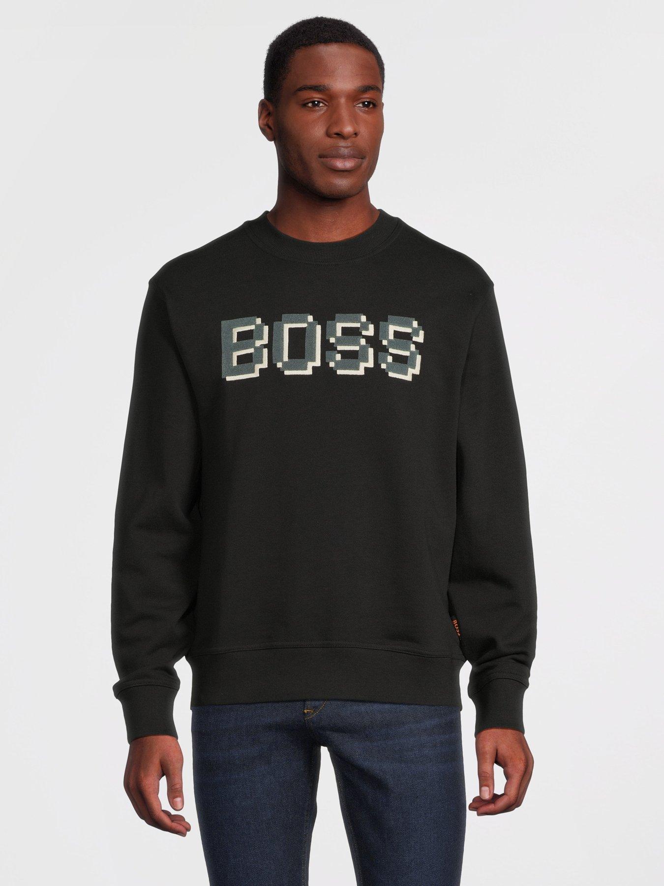 Boss logo on sale crew sweatshirt