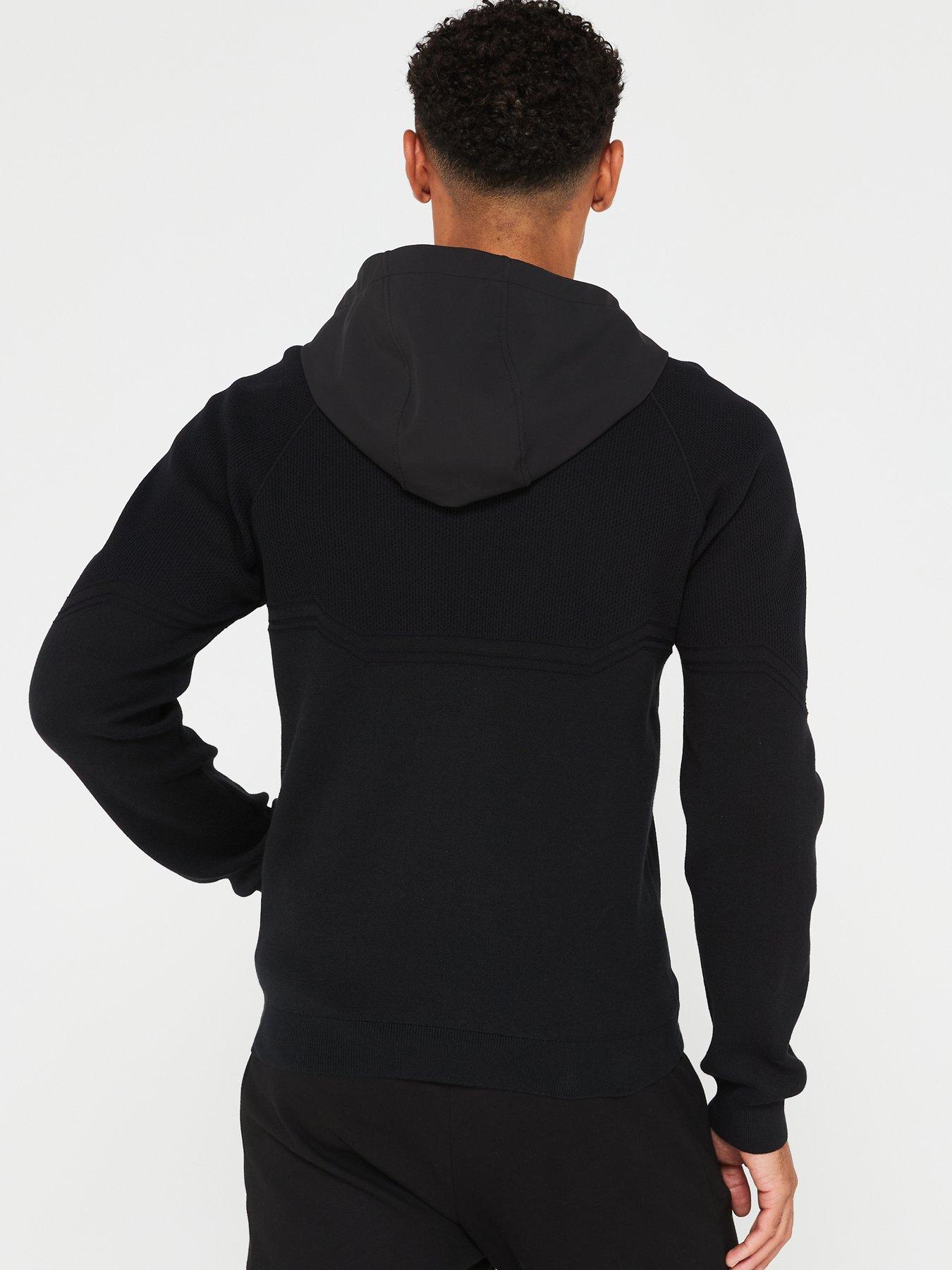 BOSS Markis Hooded Cardigan - Black | very.co.uk