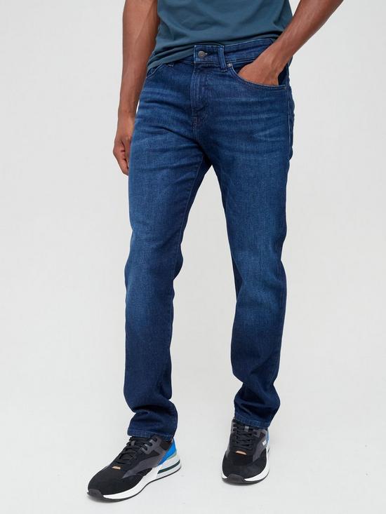 front image of boss-remaine-regular-fit-jeans-dark-blue