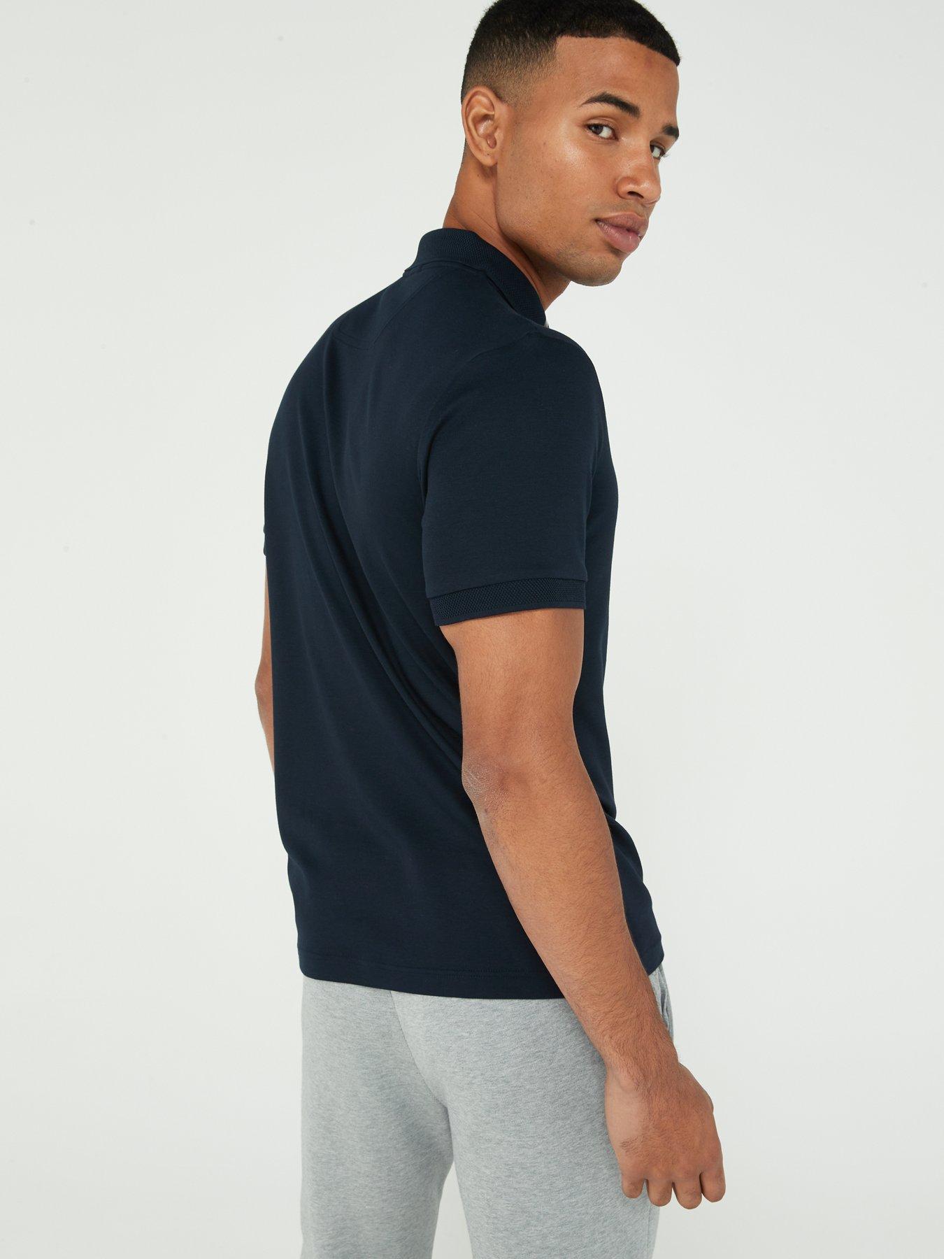 BOSS Paule Mirror Slim Fit Polo Shirt - Dark Blue | very.co.uk