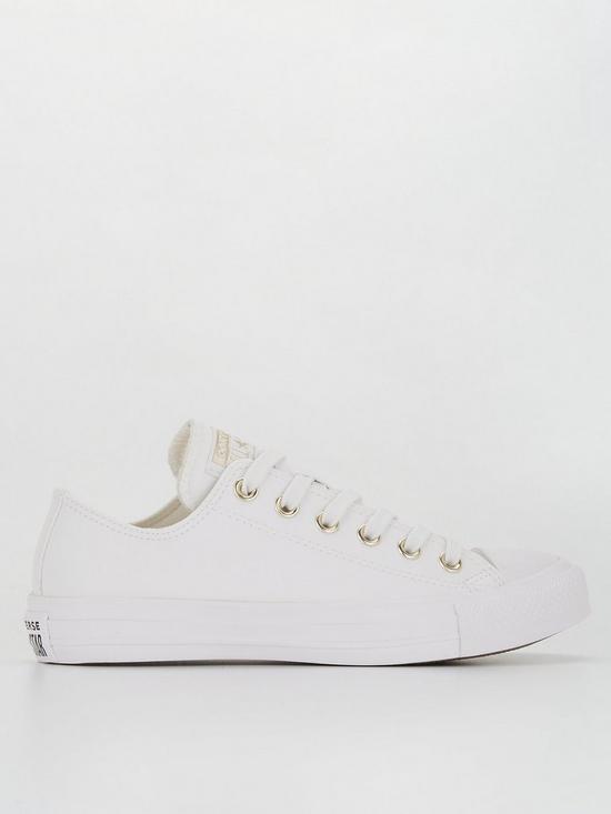 front image of converse-womens-ox-trainers-white