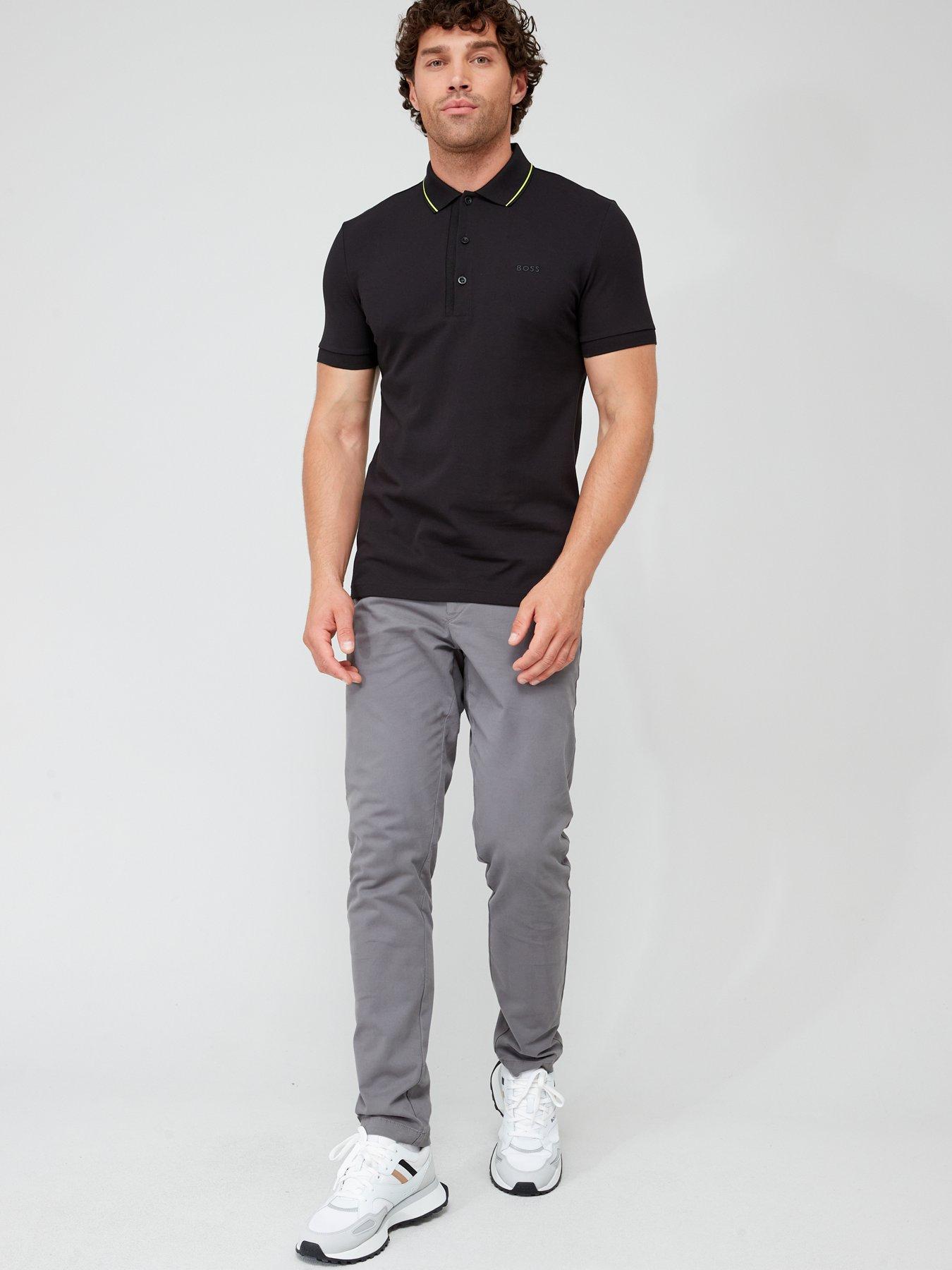 BOSS Paule 4 Slim Fit Polo Shirt - Black | Very.co.uk