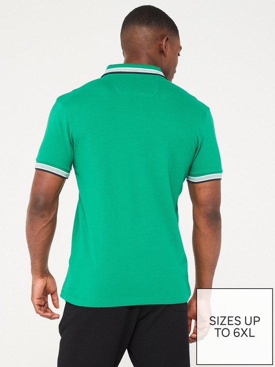stillFront image of boss-paddy-regular-fit-polo-shirt-dark-green