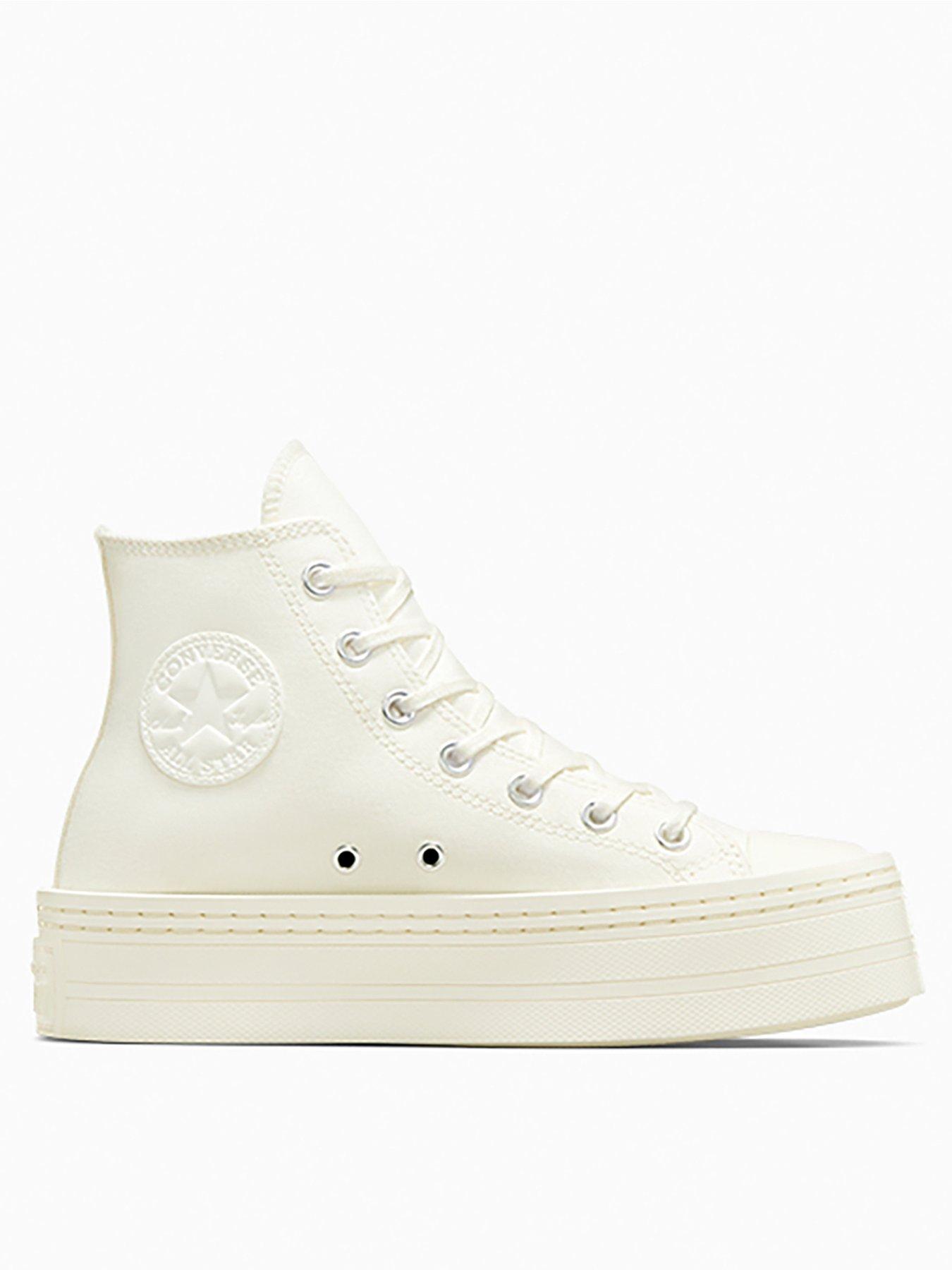 Cream high top store converse womens