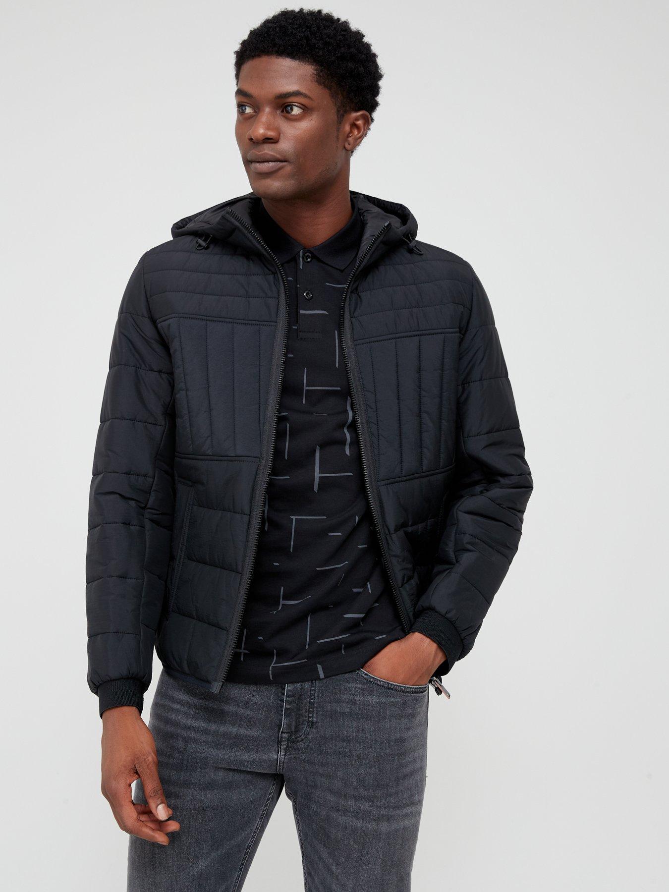 Jack & jones core padded parka with multi pockets clearance and fleece lined hood