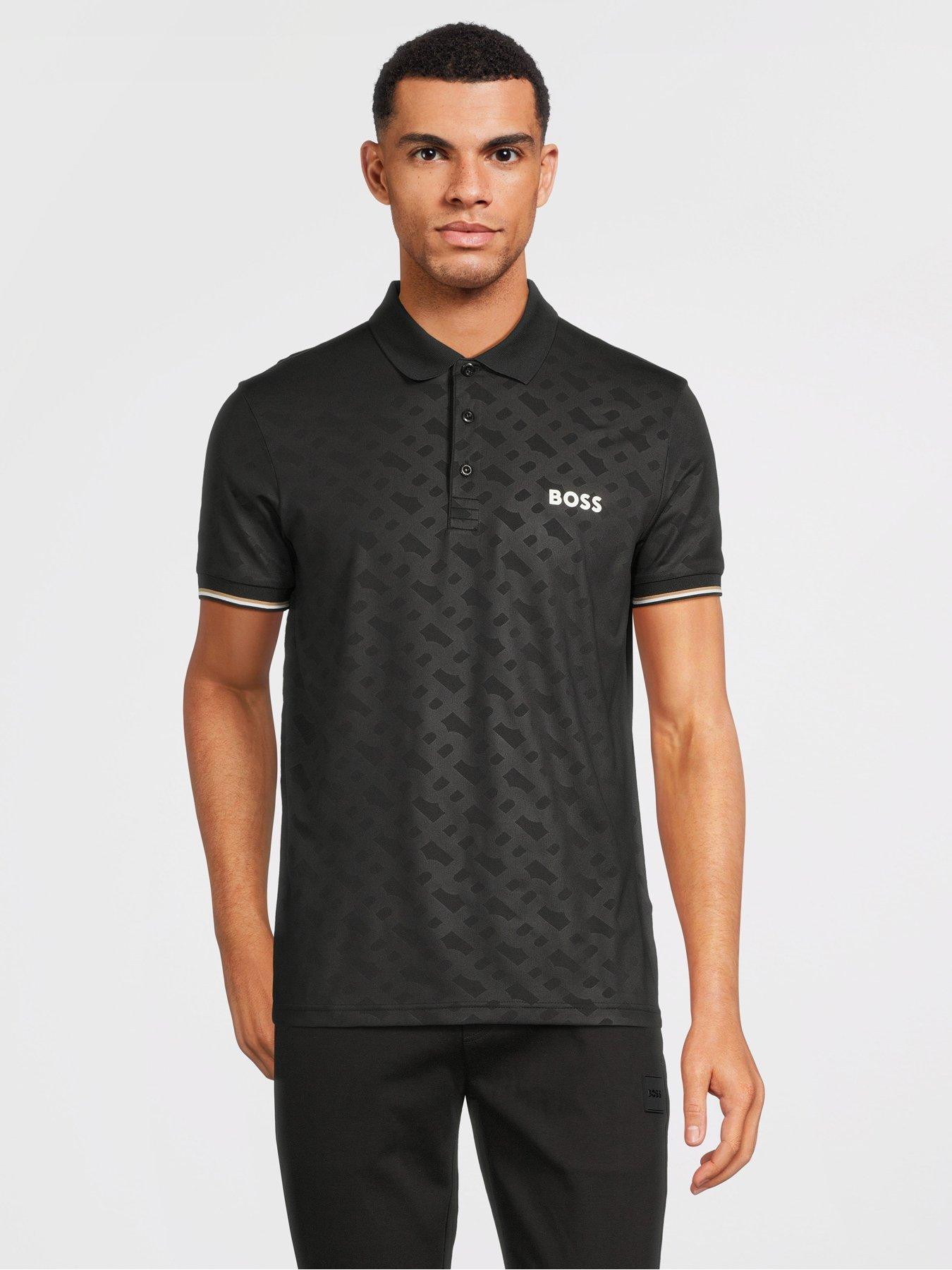 BOSS Patteo Mb 12 Slim Fit Polo Shirt - Black | very.co.uk