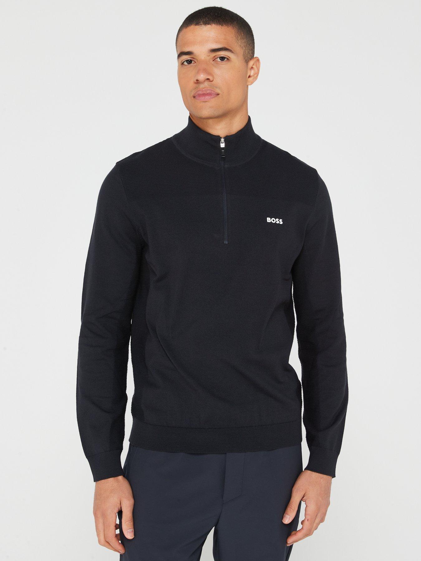 undefined Momentum-x Merino 1/4 Zip Knitted Jumper- Navy