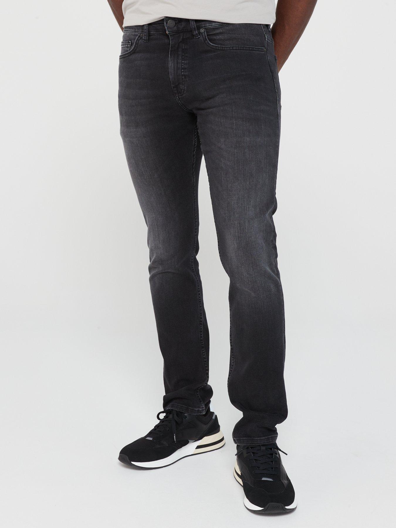 BOSS - Slim-fit jeans in dark-blue super-soft denim