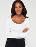  image of everyday-henley-rib-long-sleeve-top-white