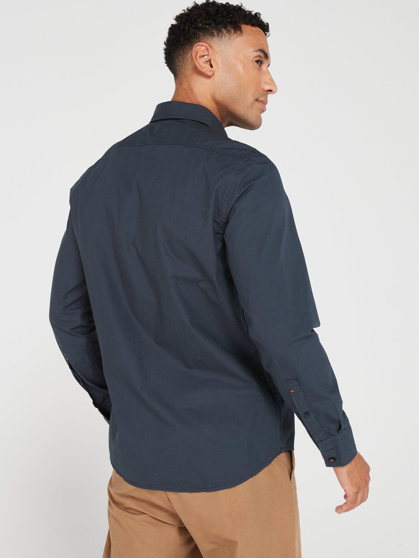 BOSS Relegant_6 Regular Fit Long Sleeve Shirt - Dark Aqua | very.co.uk