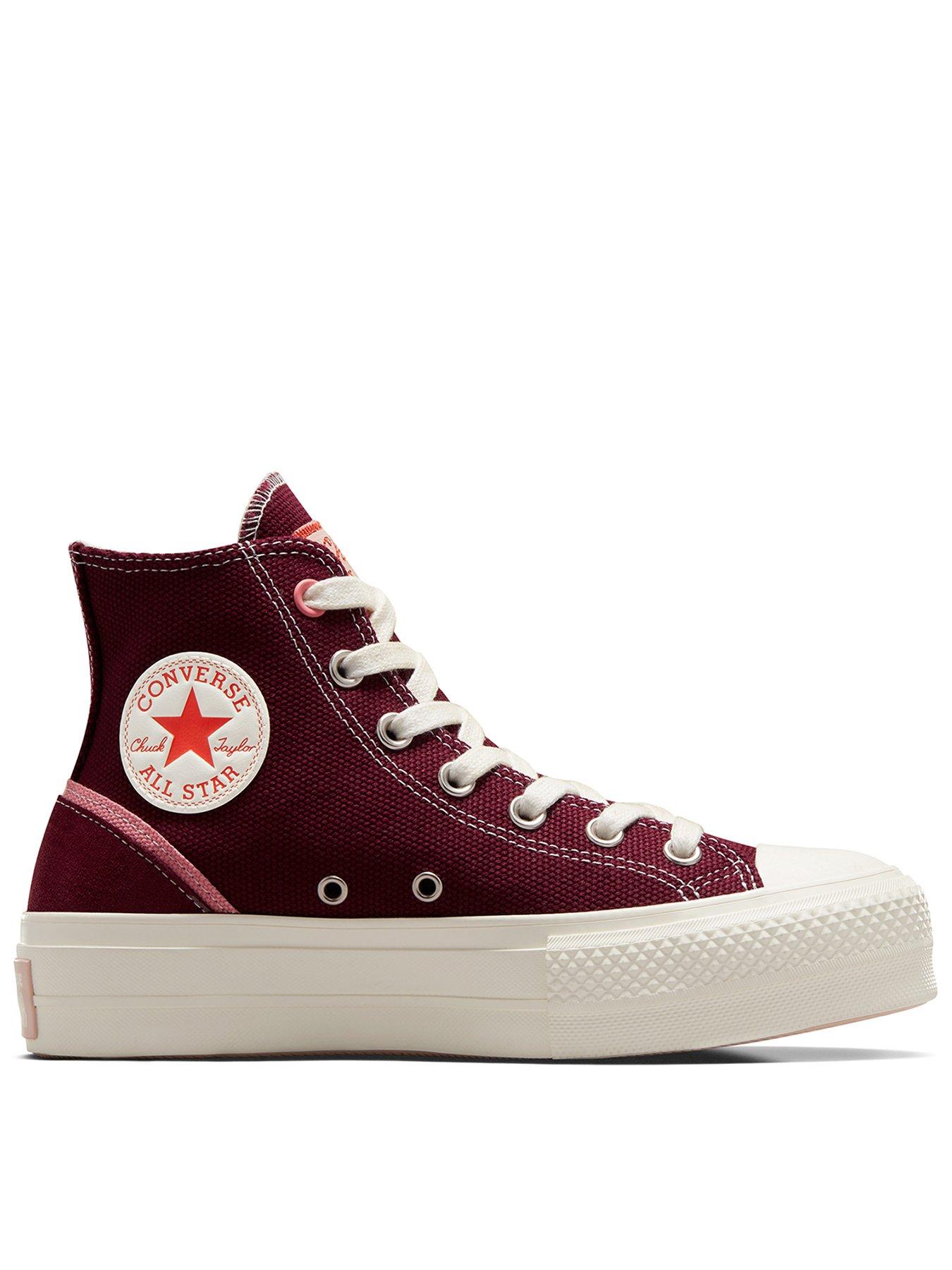 Red converse top sale uk