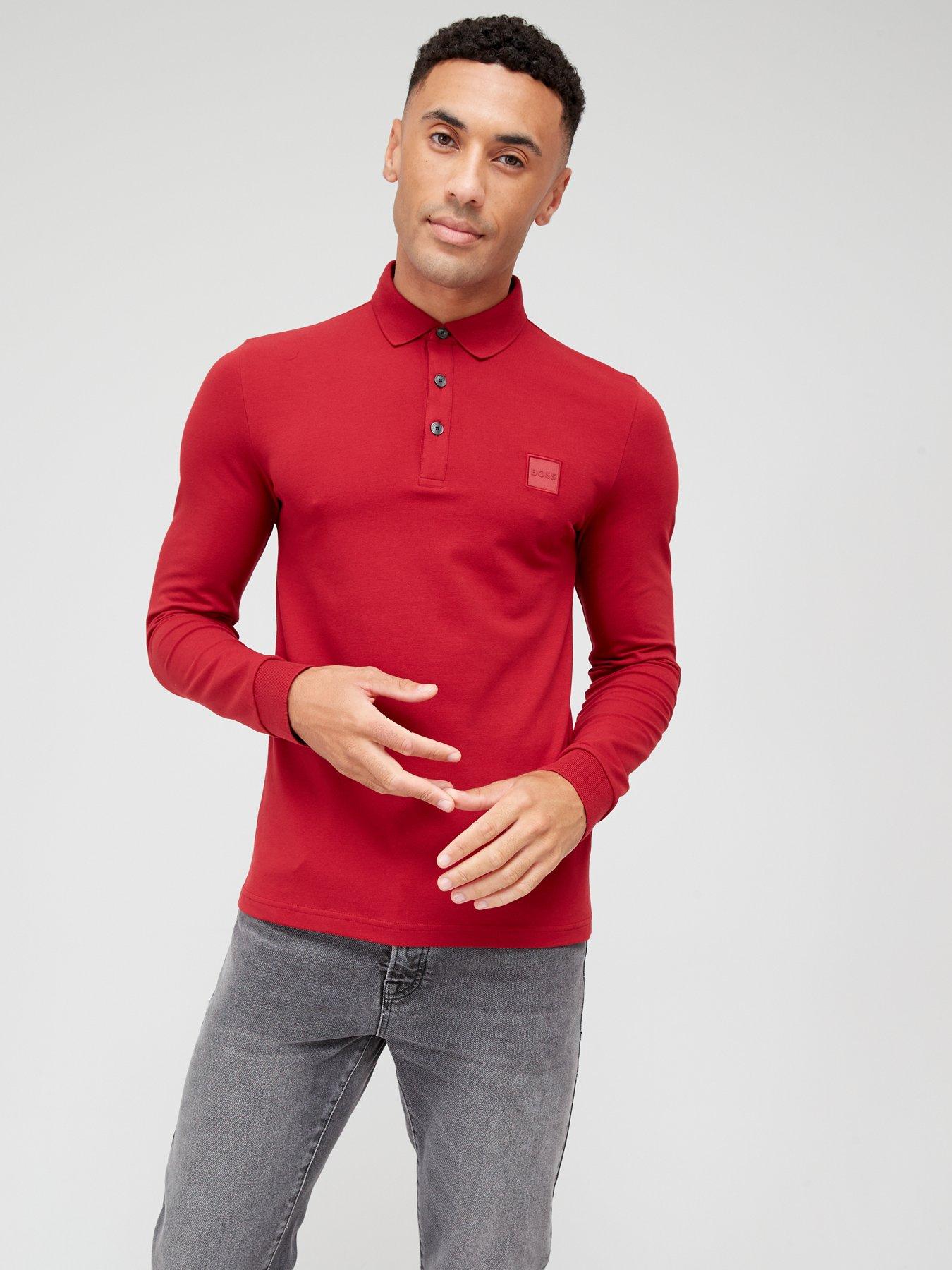 Boss long clearance sleeve polo