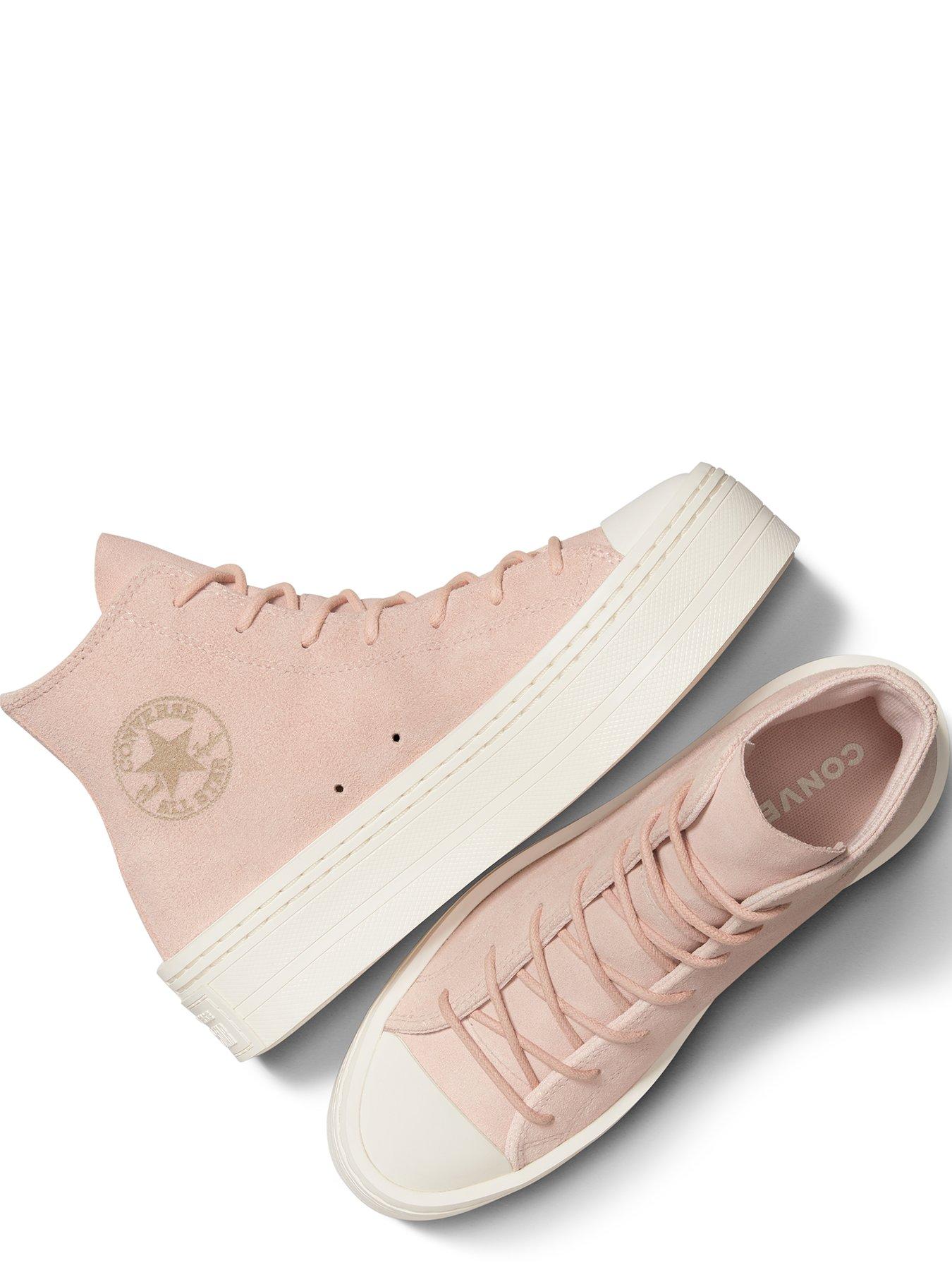 Pink suede converse high tops online