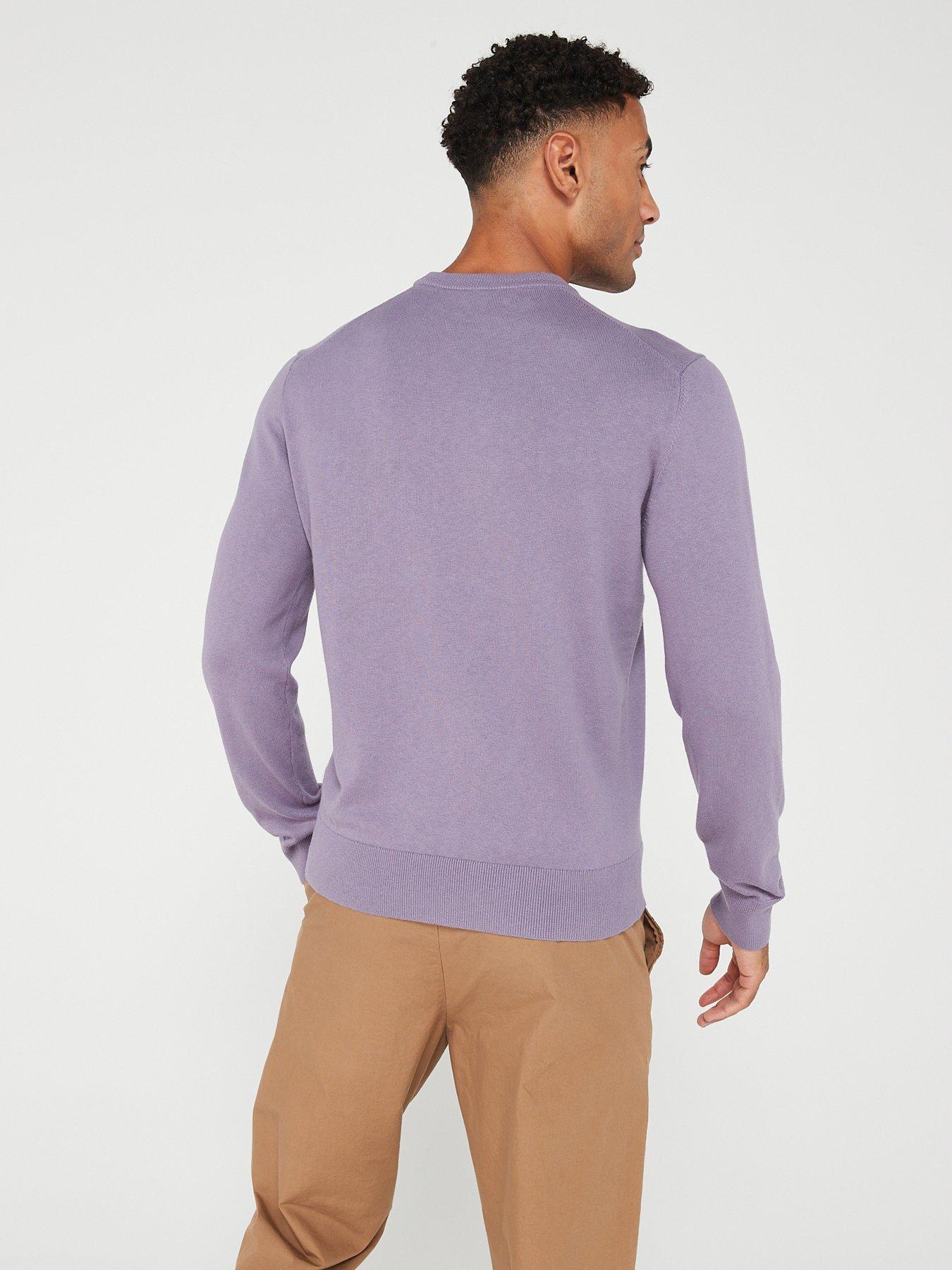 Mens purple crew neck on sale jumper