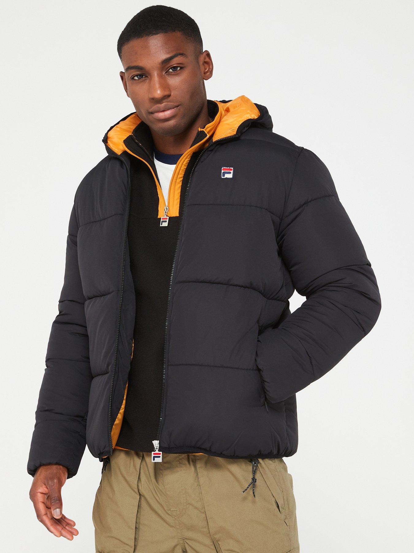 Fila black reversible puffer jacket hotsell