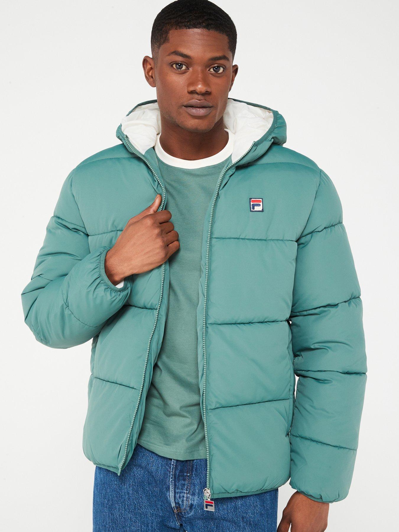 Fila padded jacket with buckle fastening store and chest logo