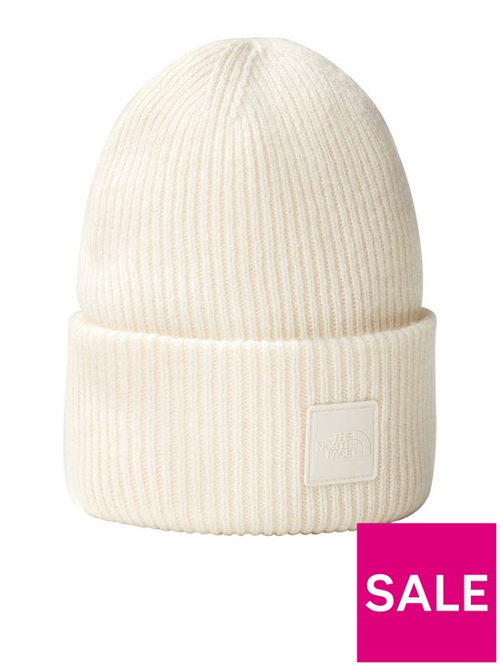 front image of the-north-face-womens-urban-patch-beanie-white
