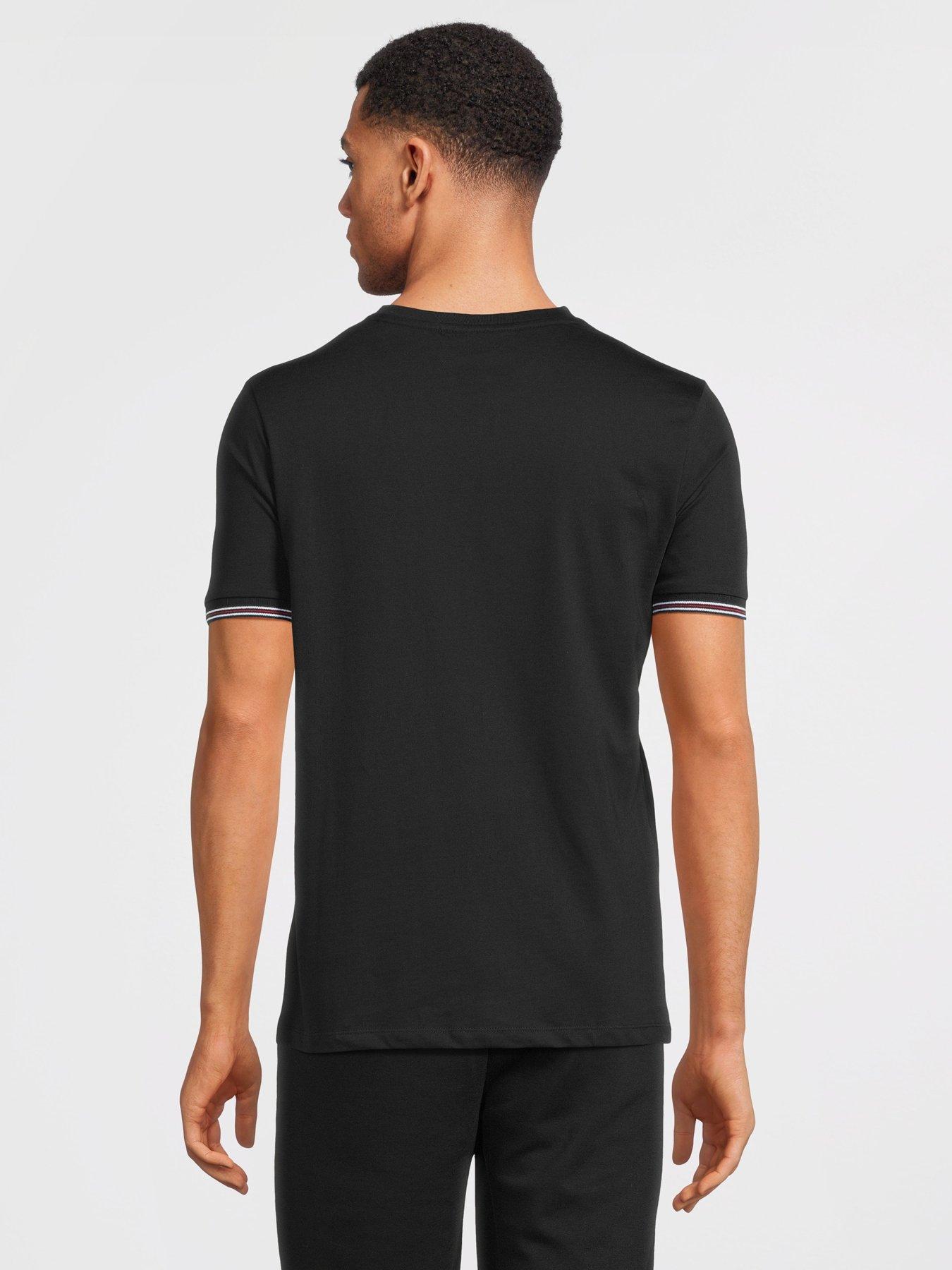 Caleb Essential Tee With Taping Cuffs Black